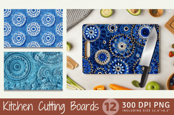 Blue Crochet Embroidery Cutting Boards S Review