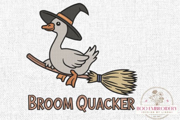 Broom Quacker Embroidery Design, Witch Review