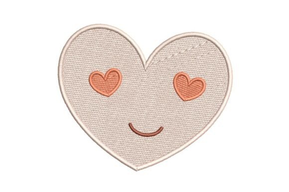 Cute Heart Face with Heart Eyes Embroidery Design Review