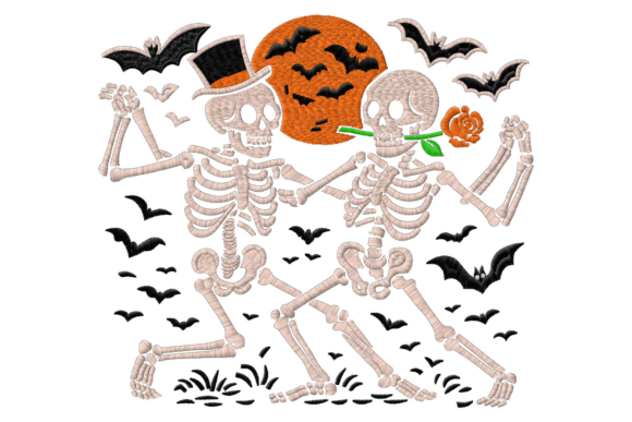 Dancing Skeleton Couple Embroidery Review