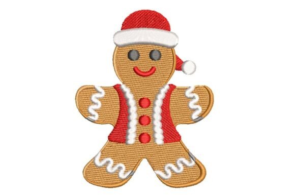 Festive Gingerbread Man in Santa Vest Embroidery Design Review