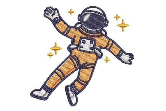 Floating Astronaut with Stars Embroidery Design Review