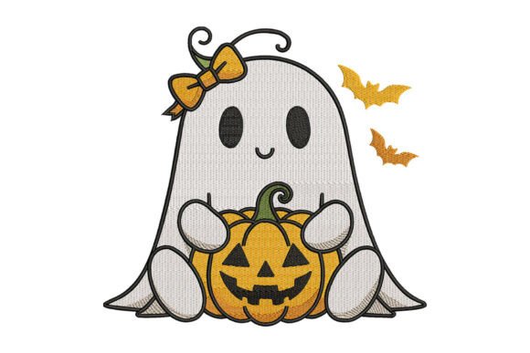 Ghost and Pumpkin Machine Embroidery Review