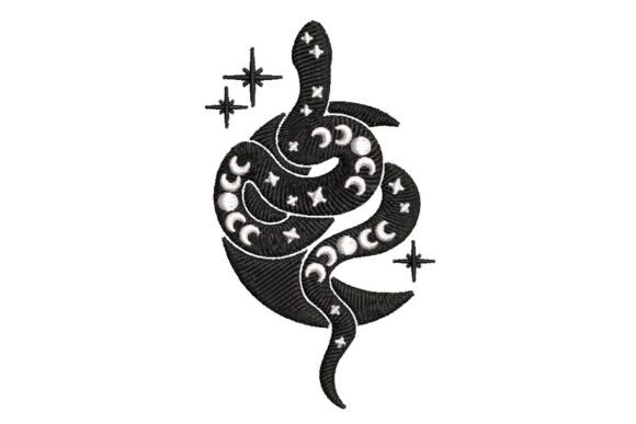 Mystical Celestial Snake and Moon Phases Embroidery Design Review
