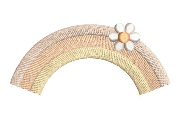 Pastel Rainbow Arch with Daisy Flower Embroidery Design Review