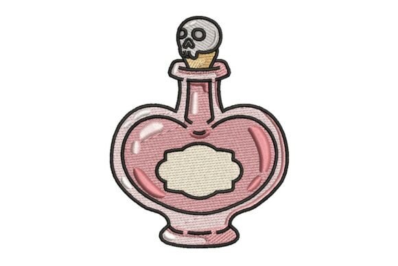 Pink Skull Stopper Potion Bottle Embroidery Design Review
