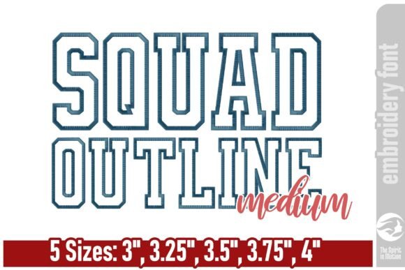 Squad Outline Embroidery Font - Medium Review
