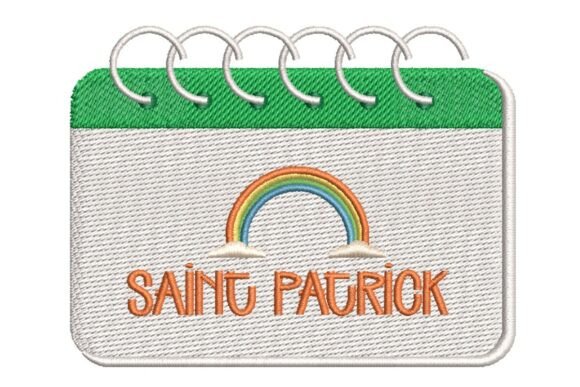St. Patrick's Day Rainbow Calendar Embroidery Design