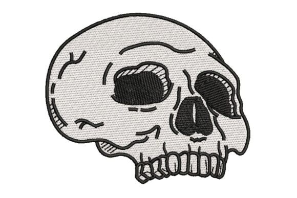 Stylized Human Skull Outline Embroidery Design Review