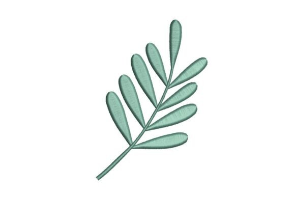 Stylized Teal Leaf Branch Embroidery Design Review