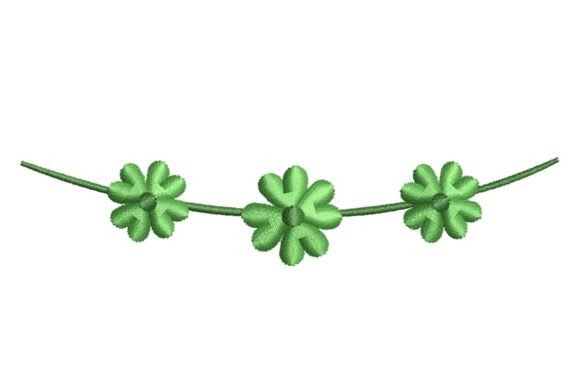 Trio of Green Clover Flowers Embroidery Review