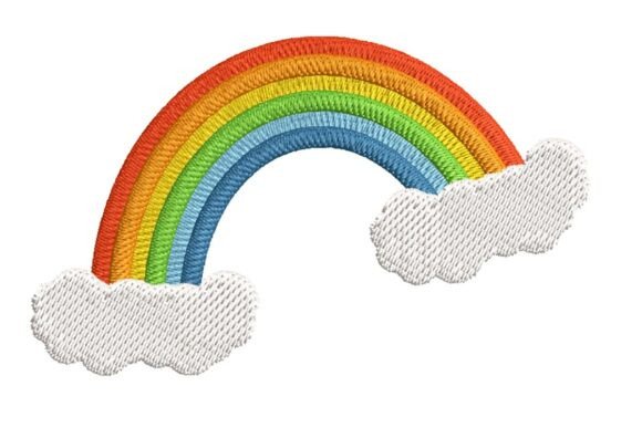Vibrant Rainbow with Clouds Embroidery Design Review