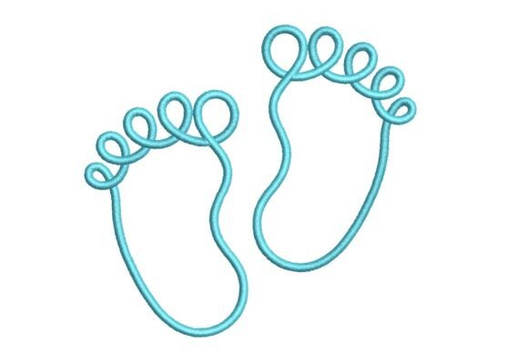 Whimsical Blue Baby Footprints Embroidery Review